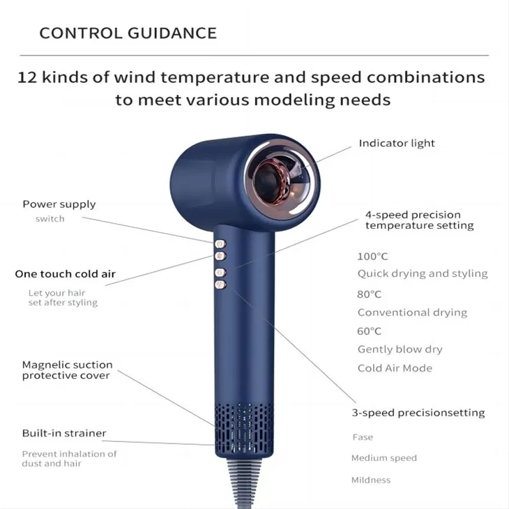 Raqamli haroratni nazorat qiluvchi sochlarini fen mashinasi